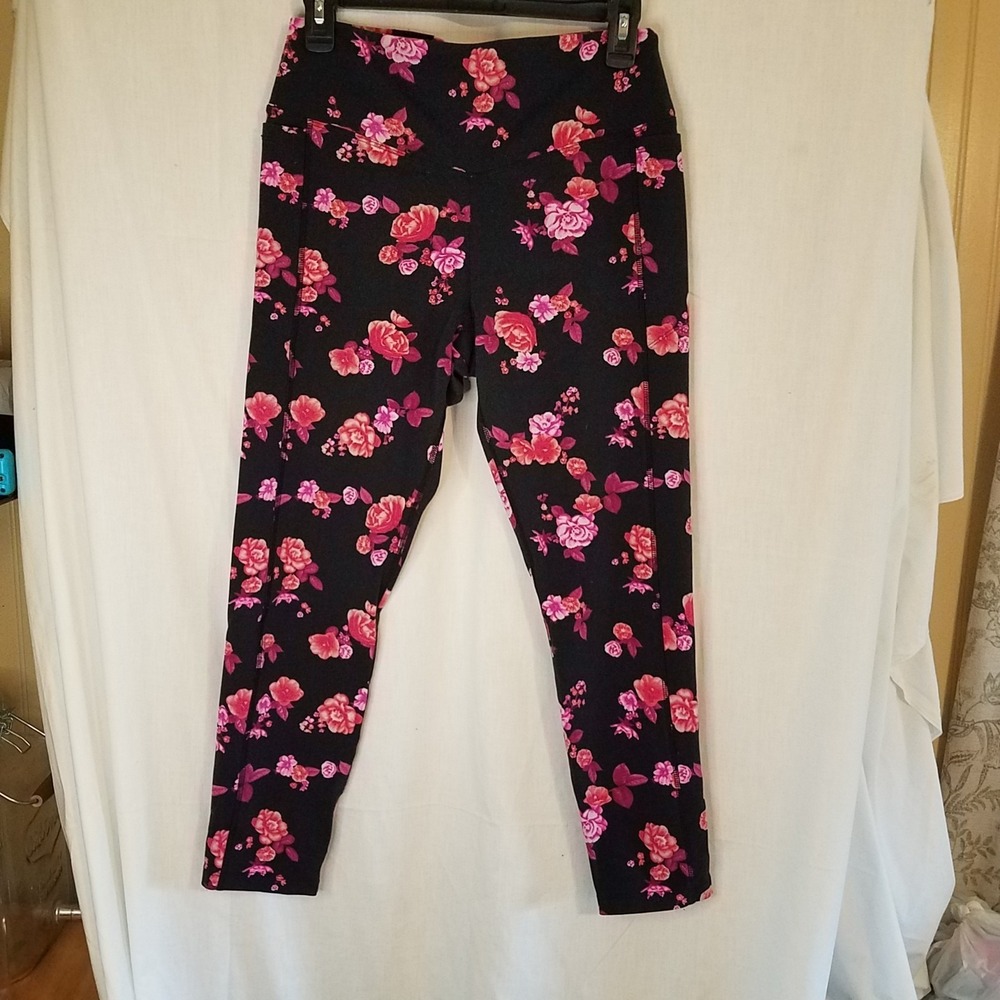 Women's VICTORIA'S SECRET PINK COZY Multicolor Floral leggings Size Large Y2K